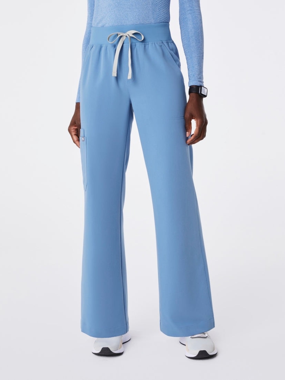 Figs Ceil Blue Isabel High-Rise Wide-Leg Scrub Pant